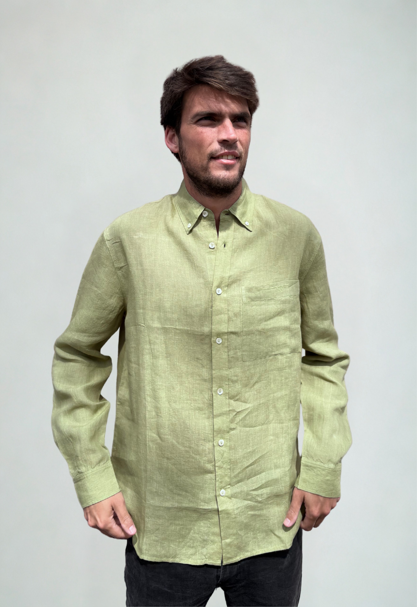 Linen Shirt Sage Green