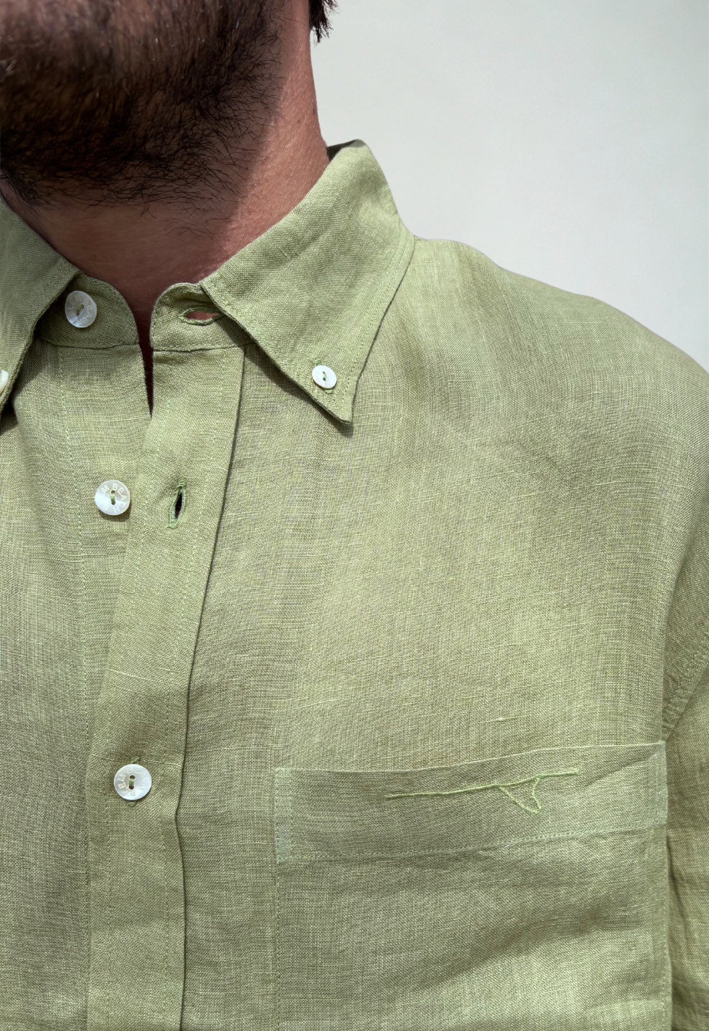 Linen Shirt Sage Green